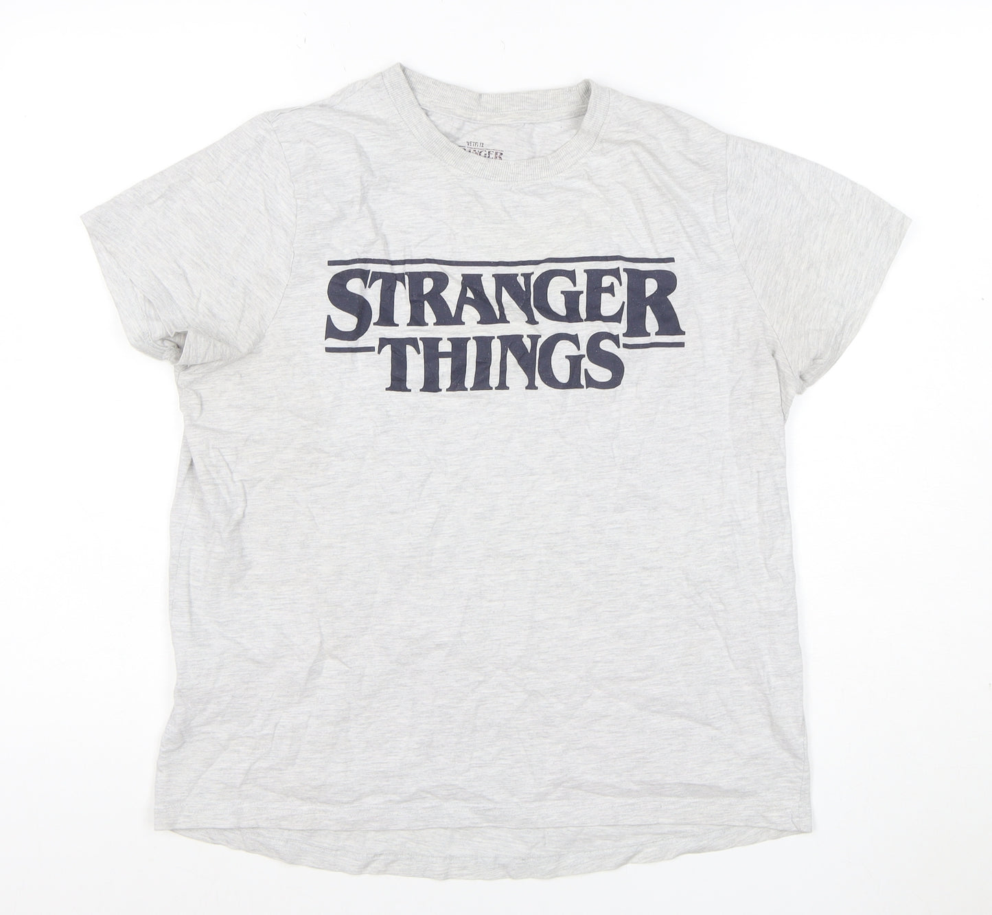 Netflix Stranger Things Women Grey M Graphic Short Sleeve T-Shirt