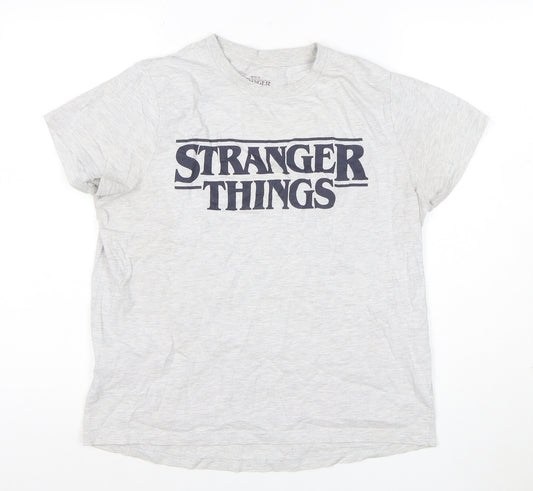 Netflix Stranger Things Women Grey M Graphic Short Sleeve T-Shirt