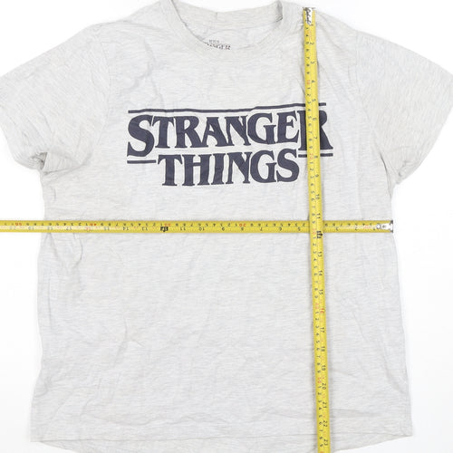 Netflix Stranger Things Women Grey M Graphic Short Sleeve T-Shirt