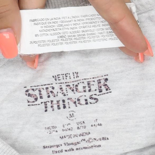 Netflix Stranger Things Women Grey M Graphic Short Sleeve T-Shirt