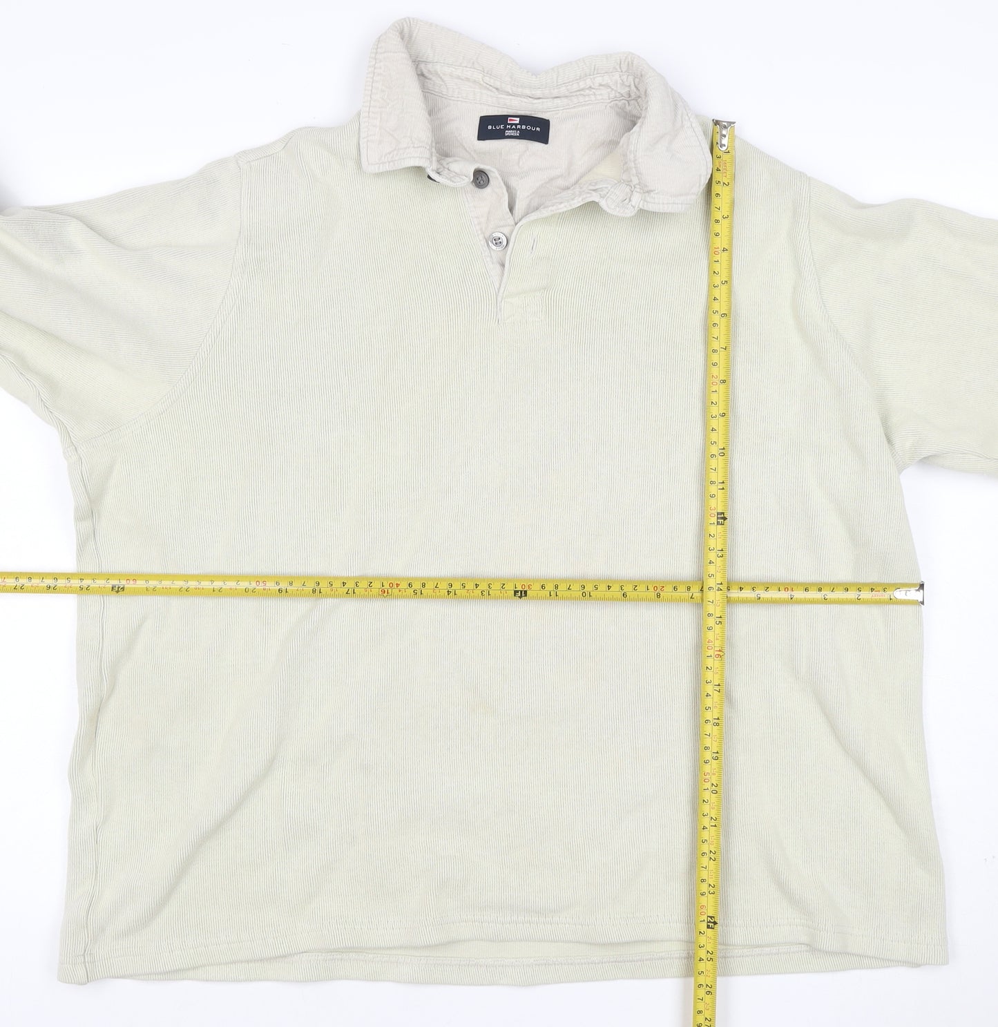 Marks & Spencer Men Ivory 2XL Henley Collared Cotton Sweatshirt