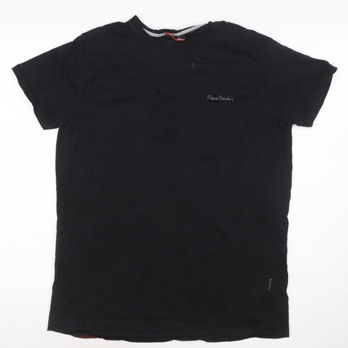Pierre Cardin Men’s Black XL Crew Neck Logo Short Sleeve T-Shirt
