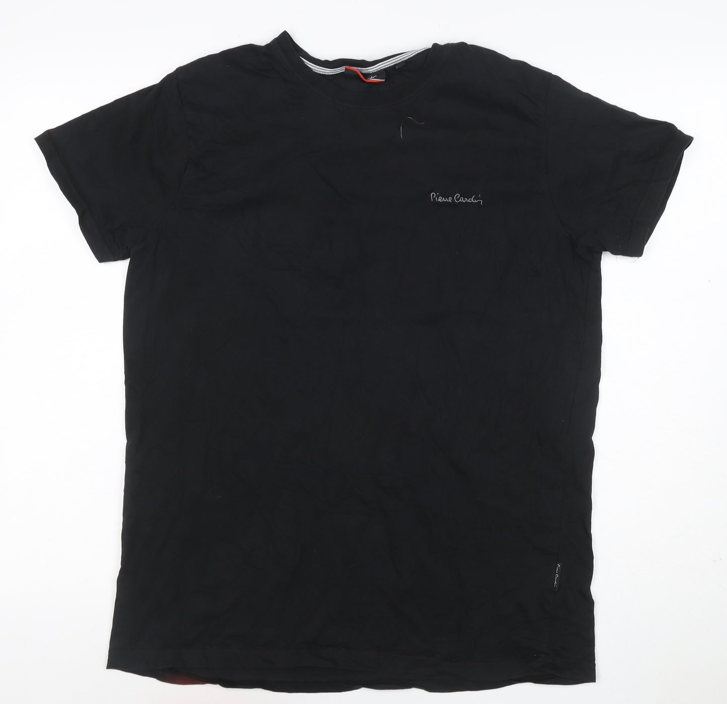 Pierre Cardin Men’s Black XL Crew Neck Logo Short Sleeve T-Shirt