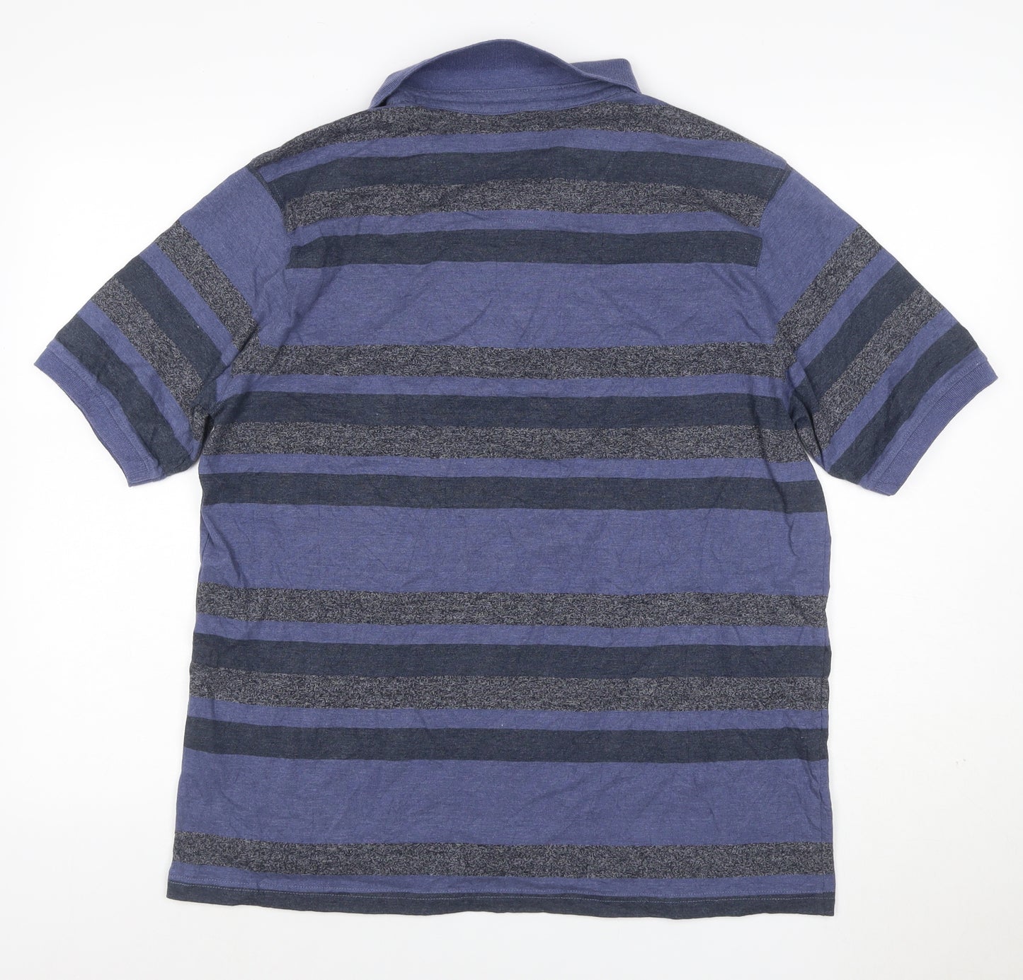 Manchester City Men’s Blue Striped Polo Shirt XL Short Sleeve Logo