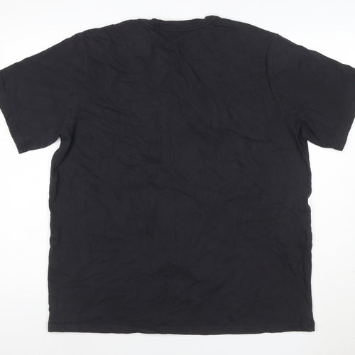 Levi's Women Black L Relaxed Logo Jersey Crew Neck Short Sleeve T-Shirt