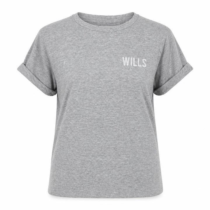Jack Wills Women Grey UK 10 Slim Fit Logo Jersey T-Shirt
