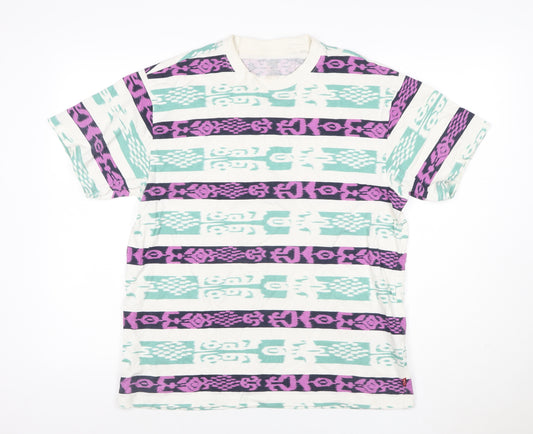 Levi's Women’s White L Aztec Geometric Short Sleeve Vintage T-Shirt