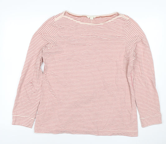 Vero Stuff Women’s Pink Stripe Long Sleeve Cotton Jersey Top UK 16