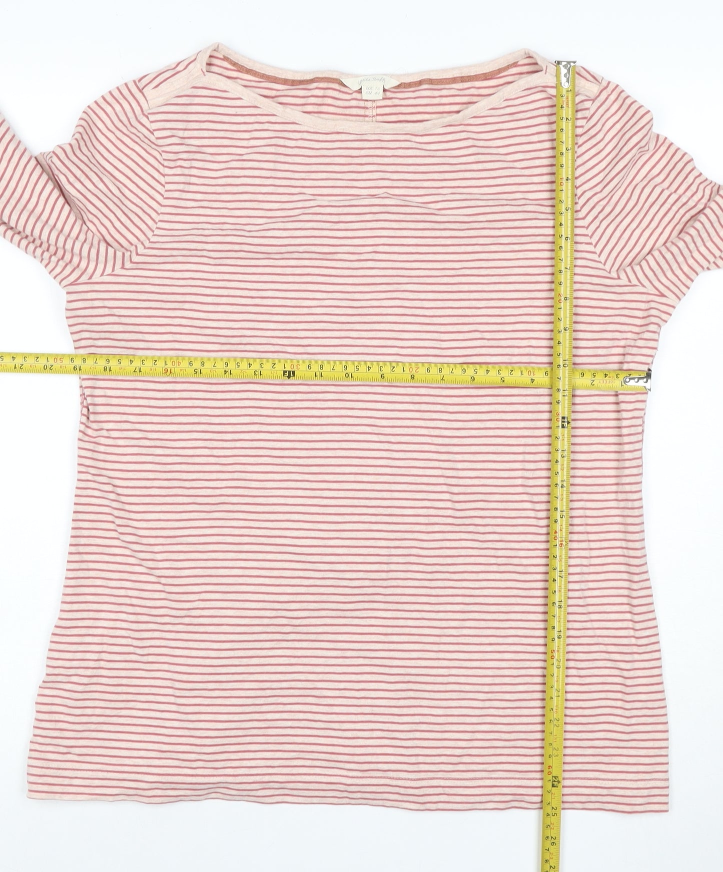 Vero Stuff Women’s Pink Stripe Long Sleeve Cotton Jersey Top UK 16