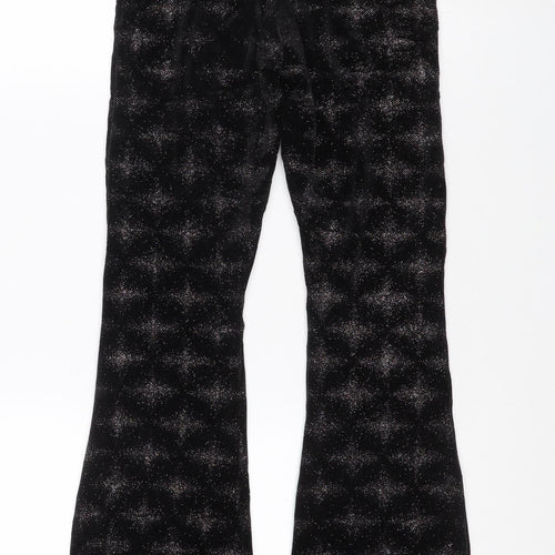 Z Outfitters Women Black Glitter Bootcut Leggings S Petite