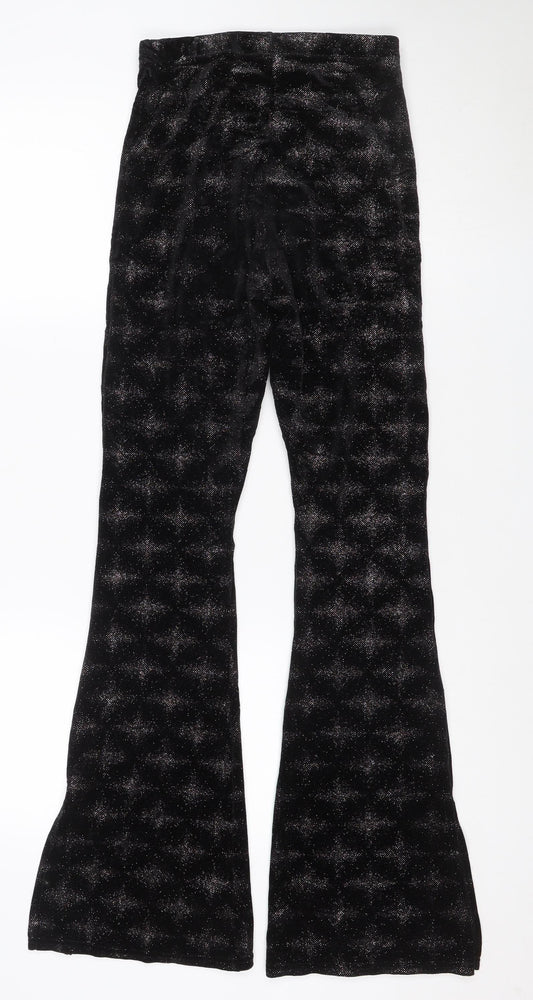 Z Outfitters Women Black Glitter Bootcut Leggings S Petite