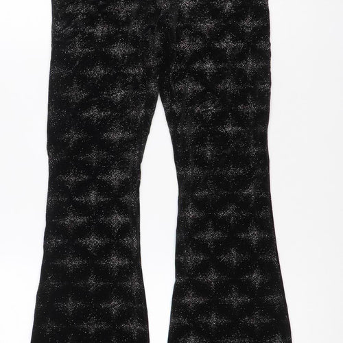 Z Outfitters Women Black Glitter Bootcut Leggings S Petite