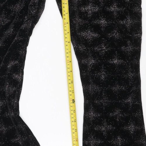 Z Outfitters Women Black Glitter Bootcut Leggings S Petite