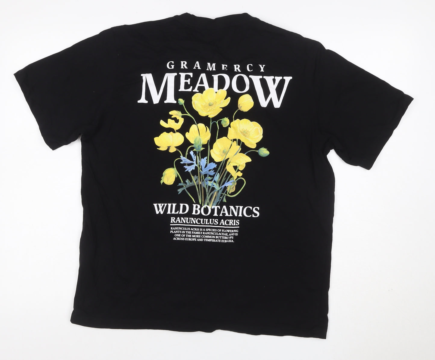 Jack & Jones Men’s Black M Meadow Floral Graphic Crew Neck T-Shirt