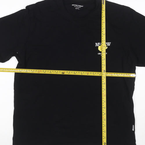 Jack & Jones Men’s Black M Meadow Floral Graphic Crew Neck T-Shirt