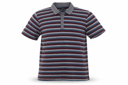 AW85 Men’s Multicoloured Striped Cotton Blend Polo Shirt XL New