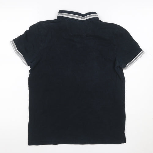 Hugo Boss Men’s Blue S Regular Fit Cotton Logo Polo Shirt