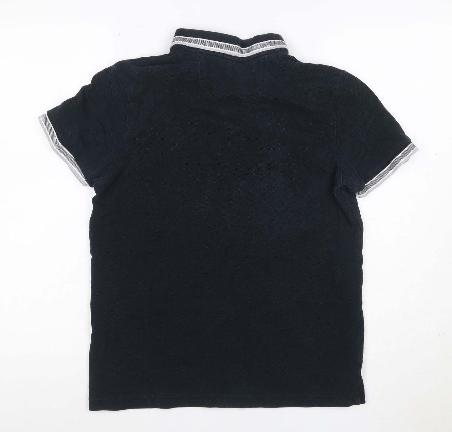 Hugo Boss Men’s Blue S Regular Fit Cotton Logo Polo Shirt