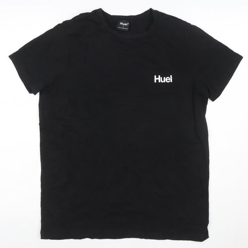 Huel Men’s Black L Logo Cotton Crew Neck Short Sleeve T-Shirt