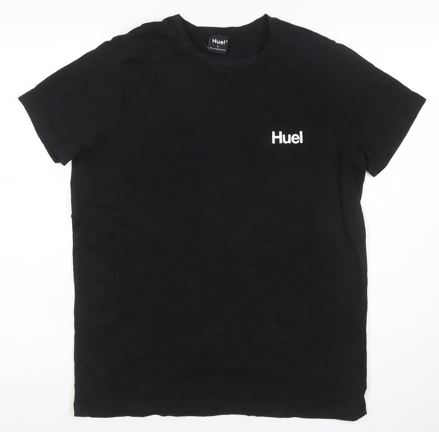 Huel Men’s Black L Logo Cotton Crew Neck Short Sleeve T-Shirt