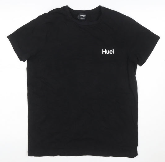 Huel Men’s Black L Logo Cotton Crew Neck Short Sleeve T-Shirt