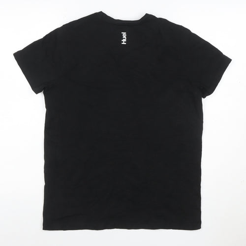 Huel Men’s Black L Logo Cotton Crew Neck Short Sleeve T-Shirt