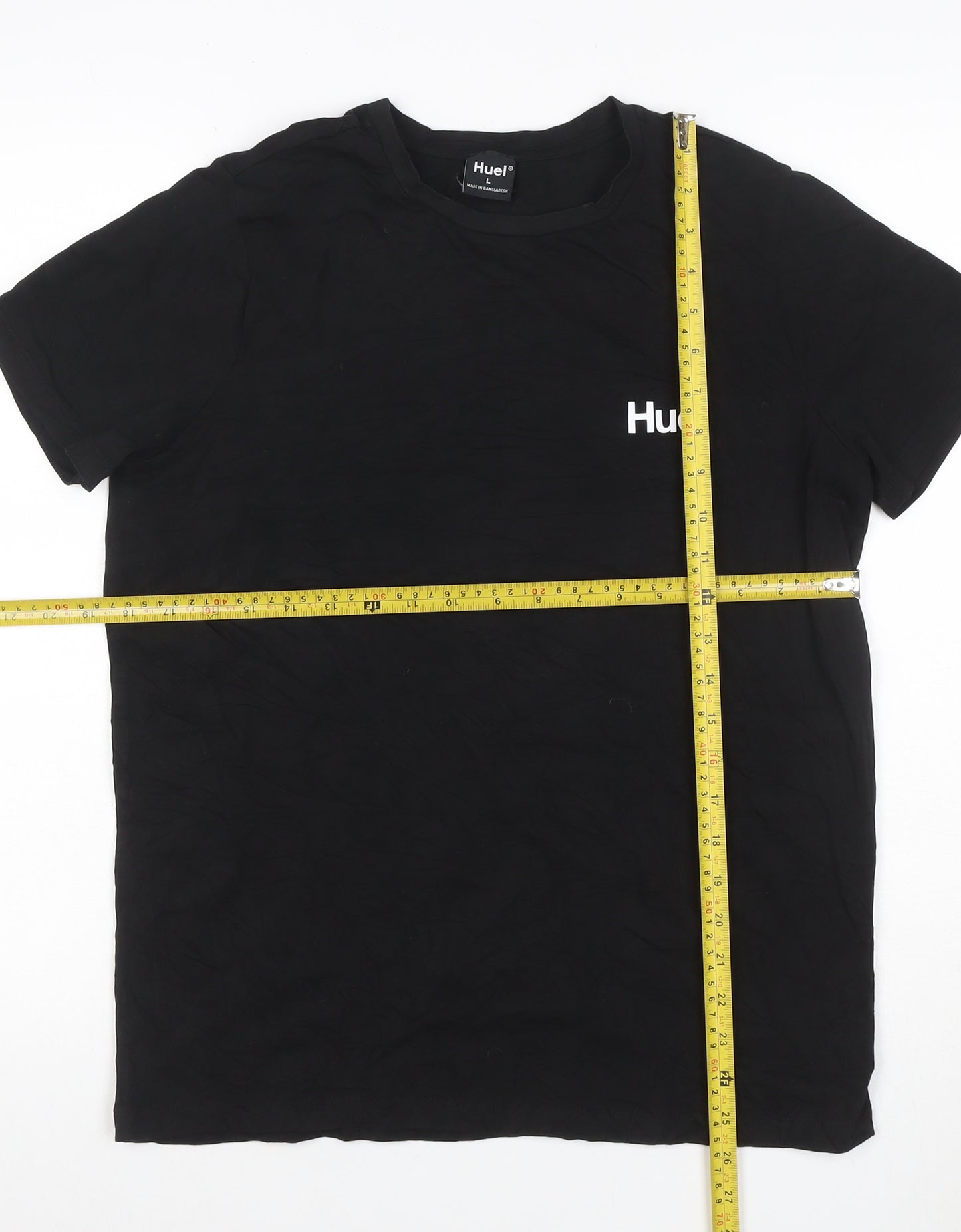 Huel Men’s Black L Logo Cotton Crew Neck Short Sleeve T-Shirt