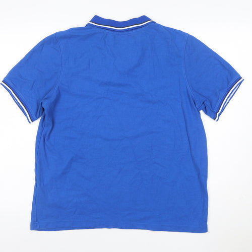 Slazenger Men’s Blue Logo Polo Shirt UK L Short Sleeve Golf