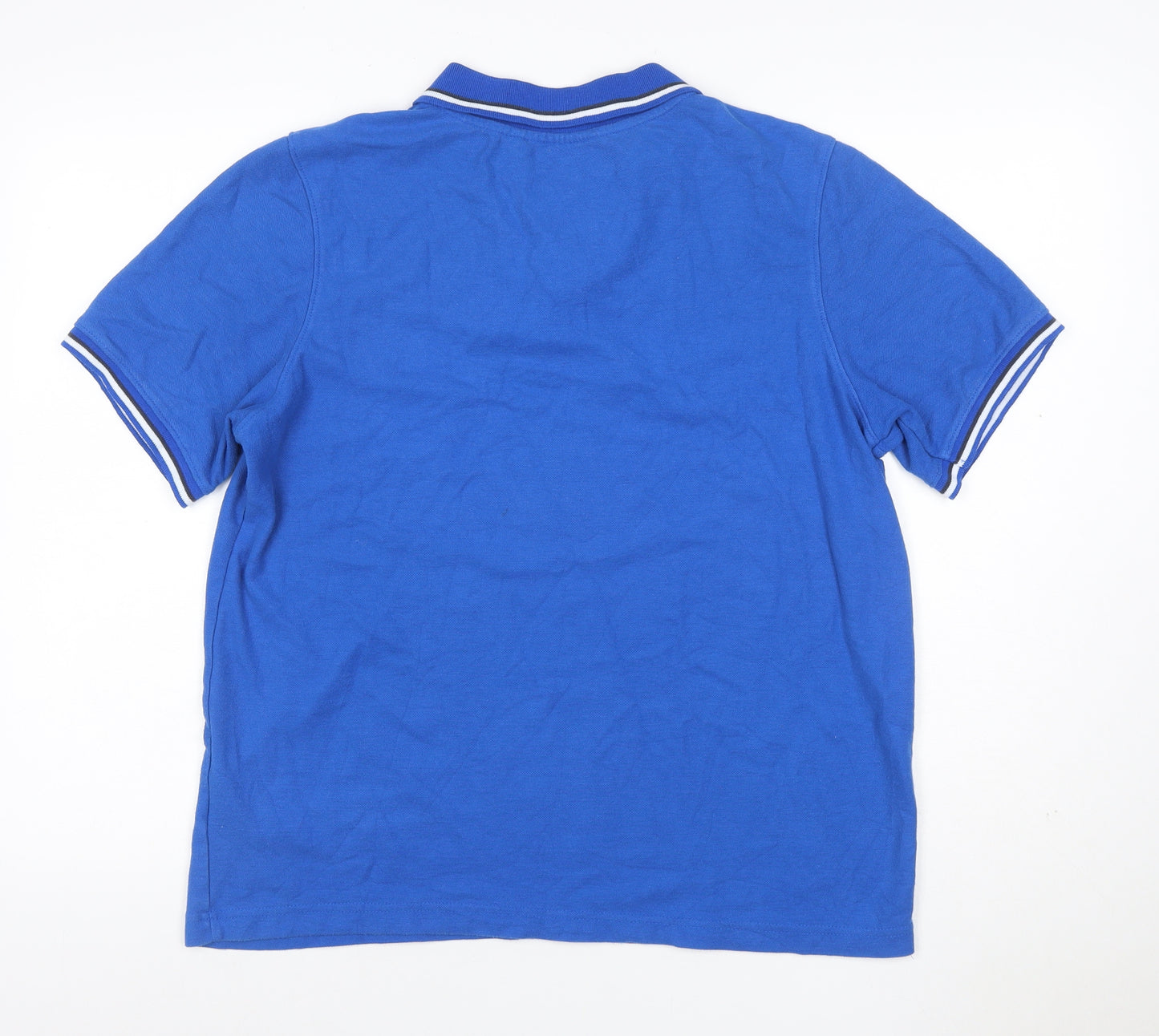 Slazenger Men’s Blue Logo Polo Shirt UK L Short Sleeve Golf