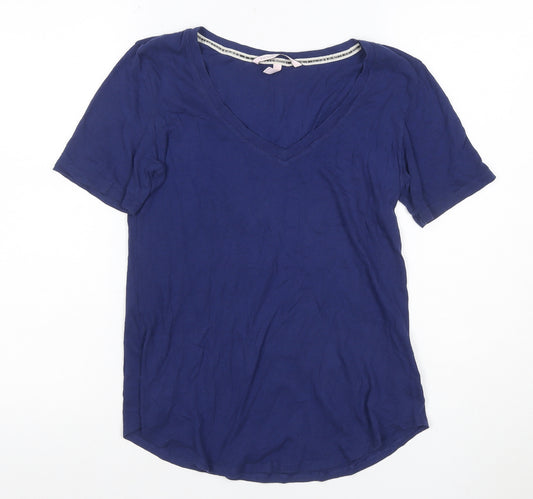 Victoria's Secret Women Blue M Basic V-Neck Short Sleeve Jersey T-Shirt