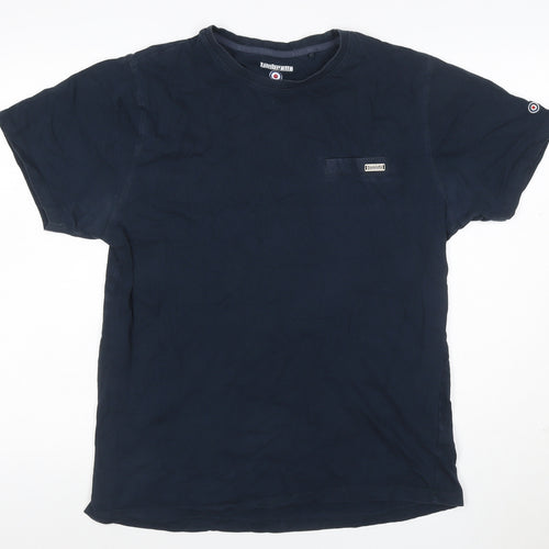 Lambretta Men's Navy Blue XL Logo Crew Neck Short Sleeve Cotton T-Shirt