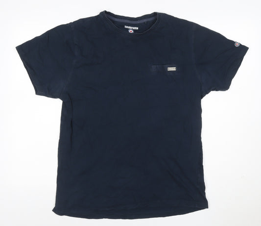 Lambretta Men's Navy Blue XL Logo Crew Neck Short Sleeve Cotton T-Shirt