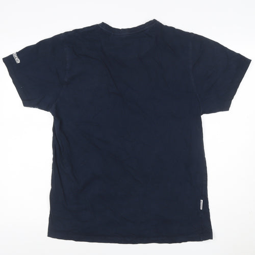 Lambretta Men's Navy Blue XL Logo Crew Neck Short Sleeve Cotton T-Shirt