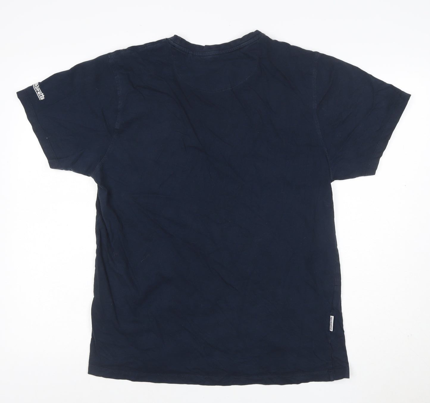 Lambretta Men's Navy Blue XL Logo Crew Neck Short Sleeve Cotton T-Shirt