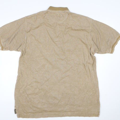 Dockers Men’s Beige XL Cotton Short Sleeve Logo Polo Shirt