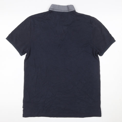 Ted Baker Men’s Blue Size L Short Sleeve Button-Down Collar Polo