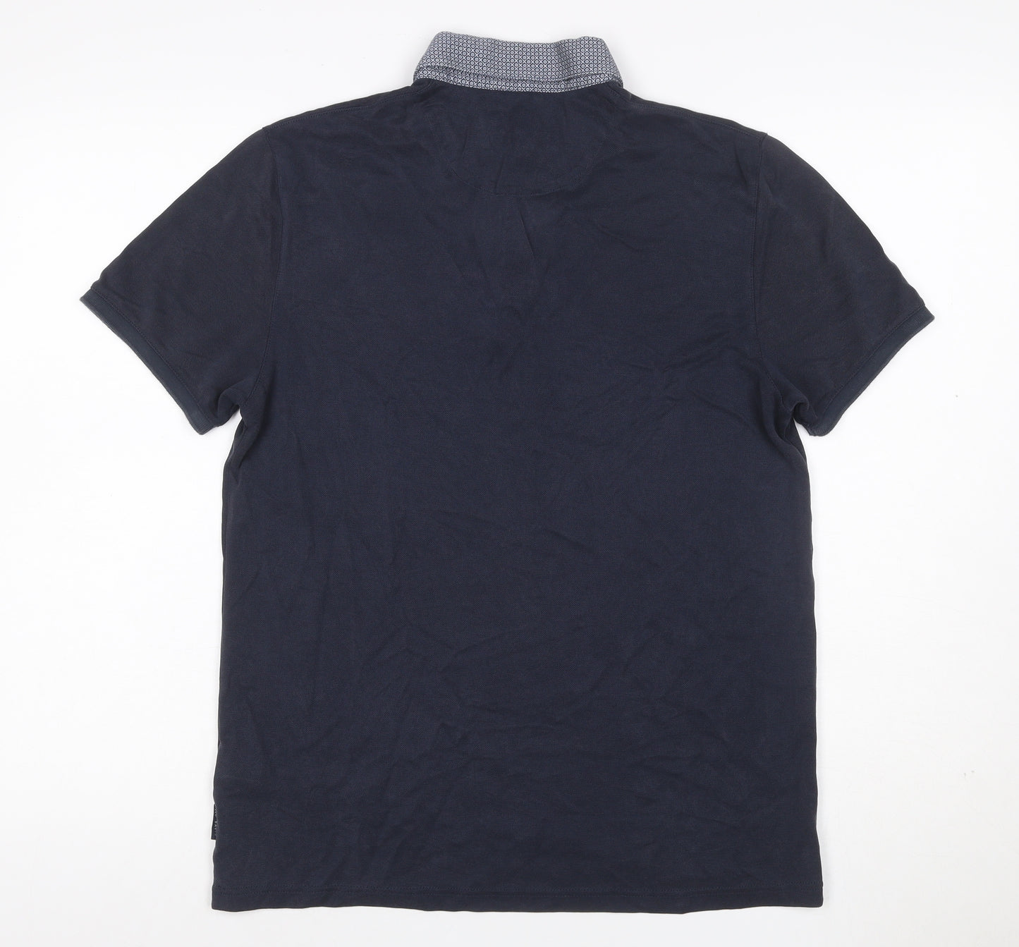 Ted Baker Men’s Blue Size L Short Sleeve Button-Down Collar Polo