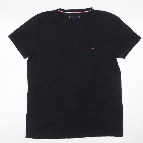 Tommy Hilfiger Men’s Black Logo Crew Neck Stretch T-Shirt Size L