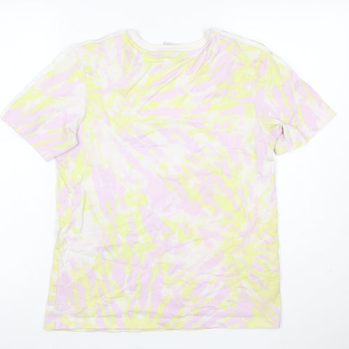 adidas Women’s Multicoloured UK 12 Tie Dye 3 Stripe Cotton T-Shirt
