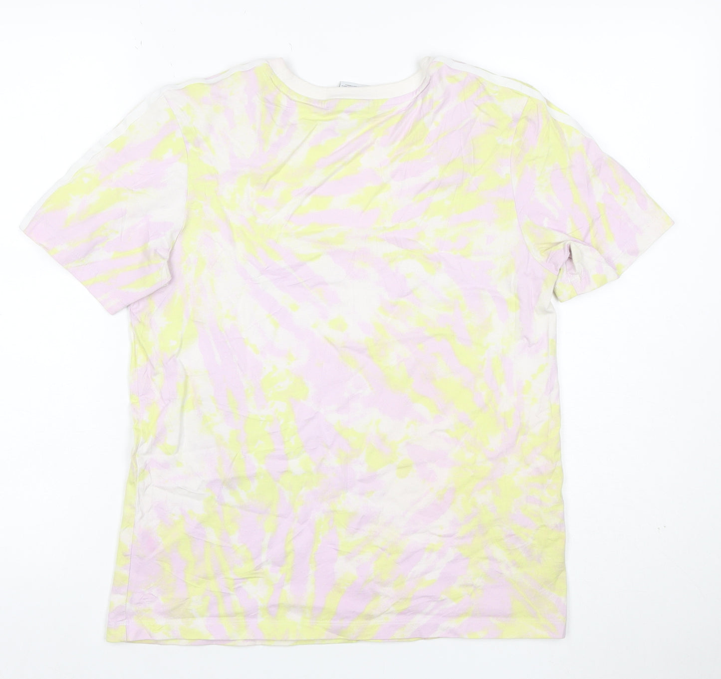 adidas Women’s Multicoloured UK 12 Tie Dye 3 Stripe Cotton T-Shirt
