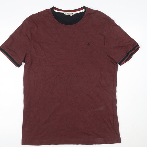 Original Penguin Men’s Red L Crew Neck Logo Cotton T-Shirt