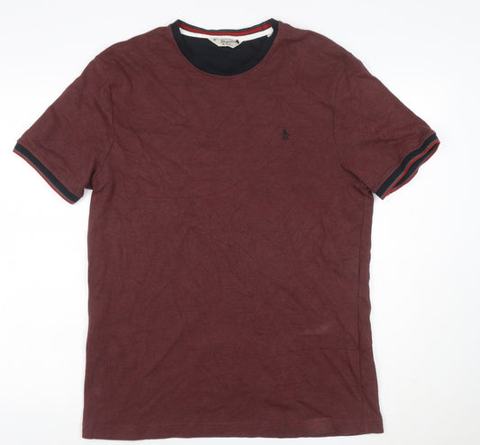 Original Penguin Men’s Red L Crew Neck Logo Cotton T-Shirt