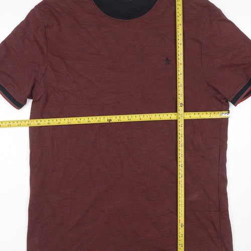 Original Penguin Men’s Red L Crew Neck Logo Cotton T-Shirt