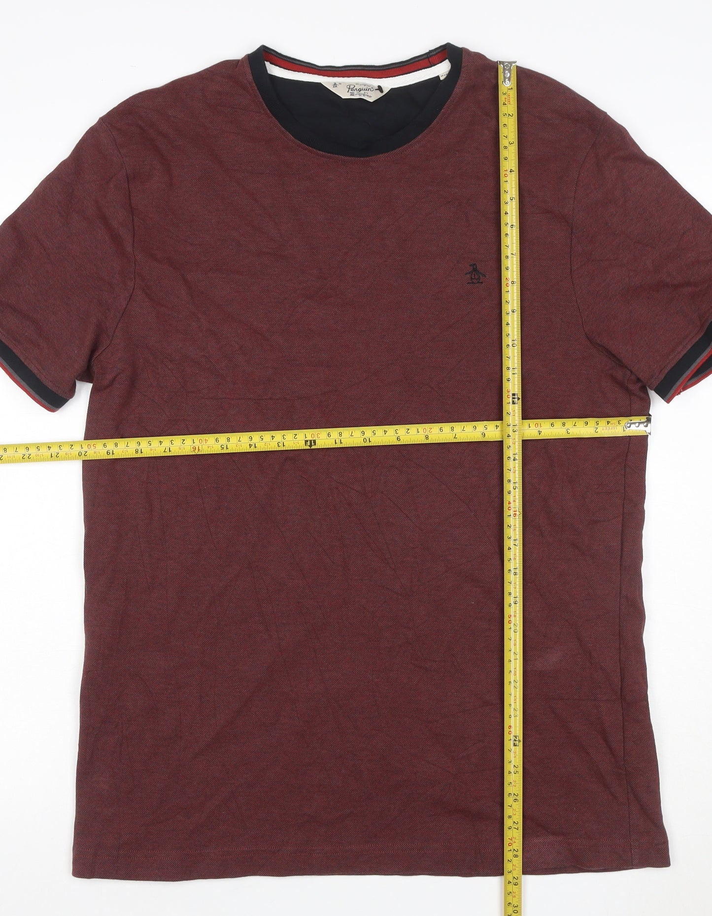 Original Penguin Men’s Red L Crew Neck Logo Cotton T-Shirt