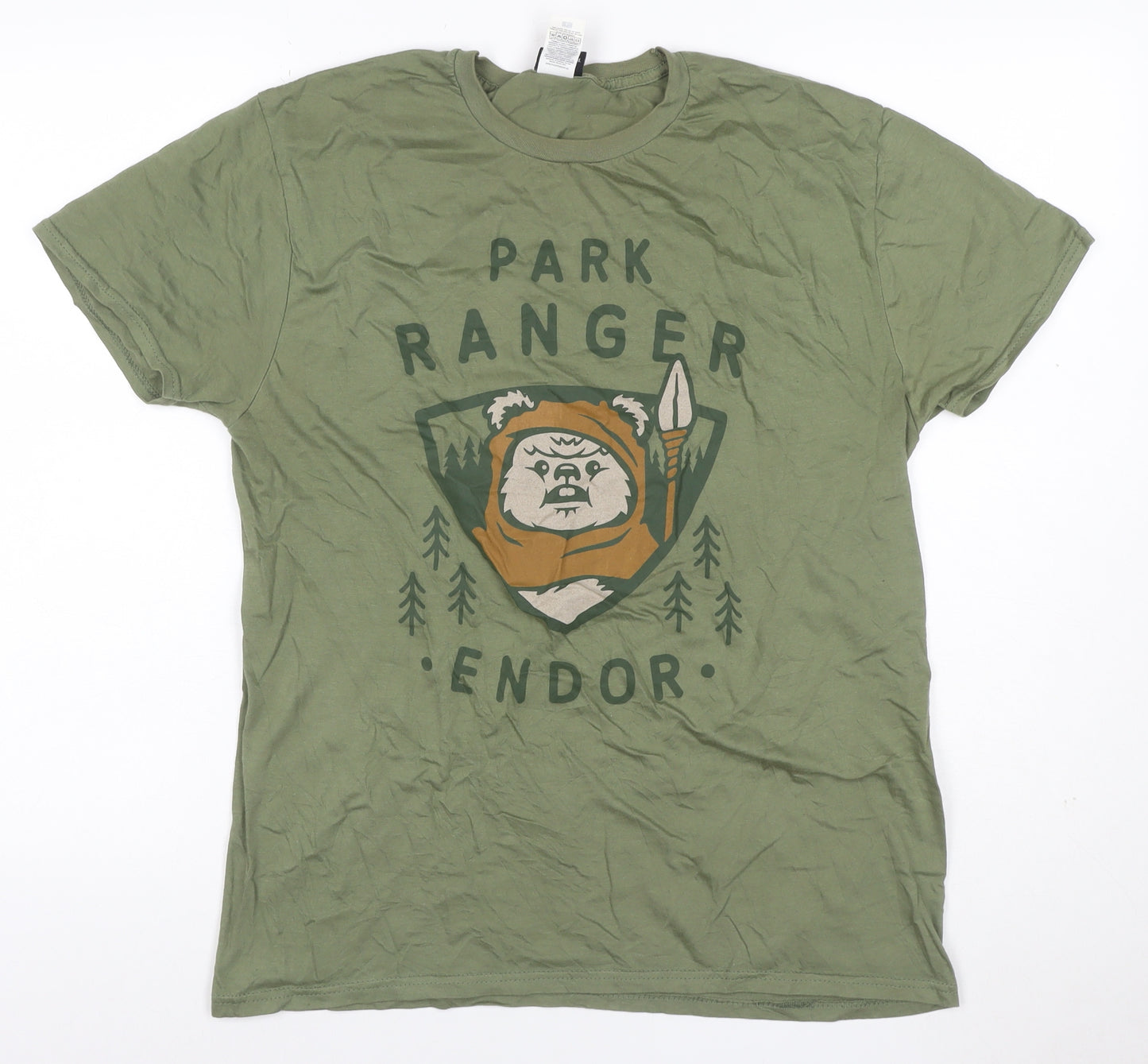 Star Wars Men’s Green L Endor Park Ranger Ewok Graphic Cotton T-Shirt