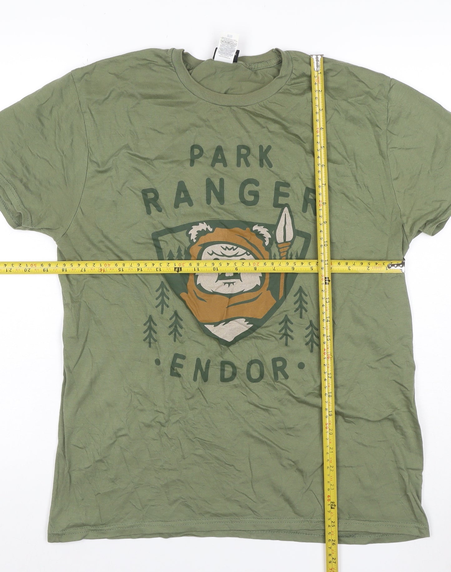Star Wars Men’s Green L Endor Park Ranger Ewok Graphic Cotton T-Shirt