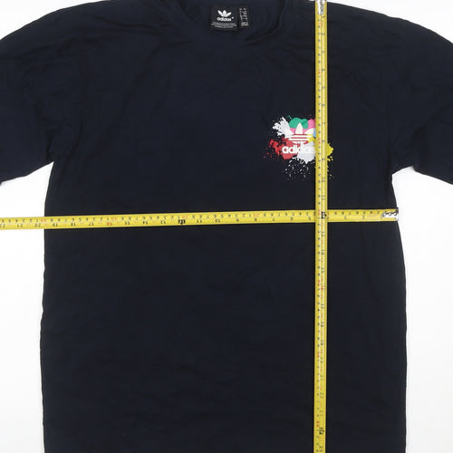 Adidas Men’s Black L Colour Splash Trefoil Graphic Print T-Shirt