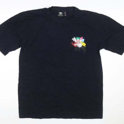 Adidas Men’s Black L Colour Splash Trefoil Graphic Print T-Shirt