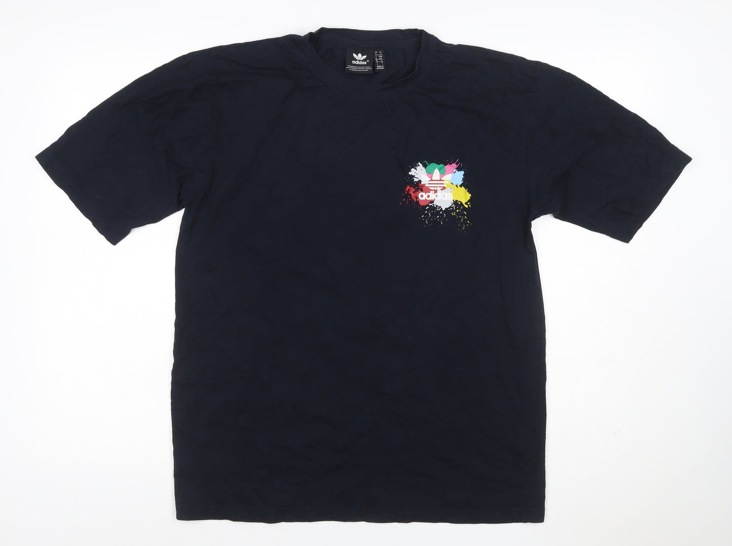 Adidas Men’s Black L Colour Splash Trefoil Graphic Print T-Shirt