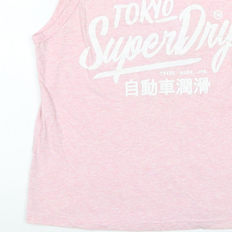 Superdry Women Pink XS Tokyo Superdry Graphic Scoop Neck Tank Top